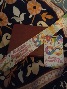 Autism Awareness Kids Lanyard and ID Holder - Colorful Puzzle Heart Design